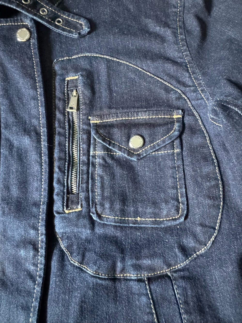 Ralph Lauren Dark Blue Denim Jacket with Contrast Stitching - Picture 4 of 6